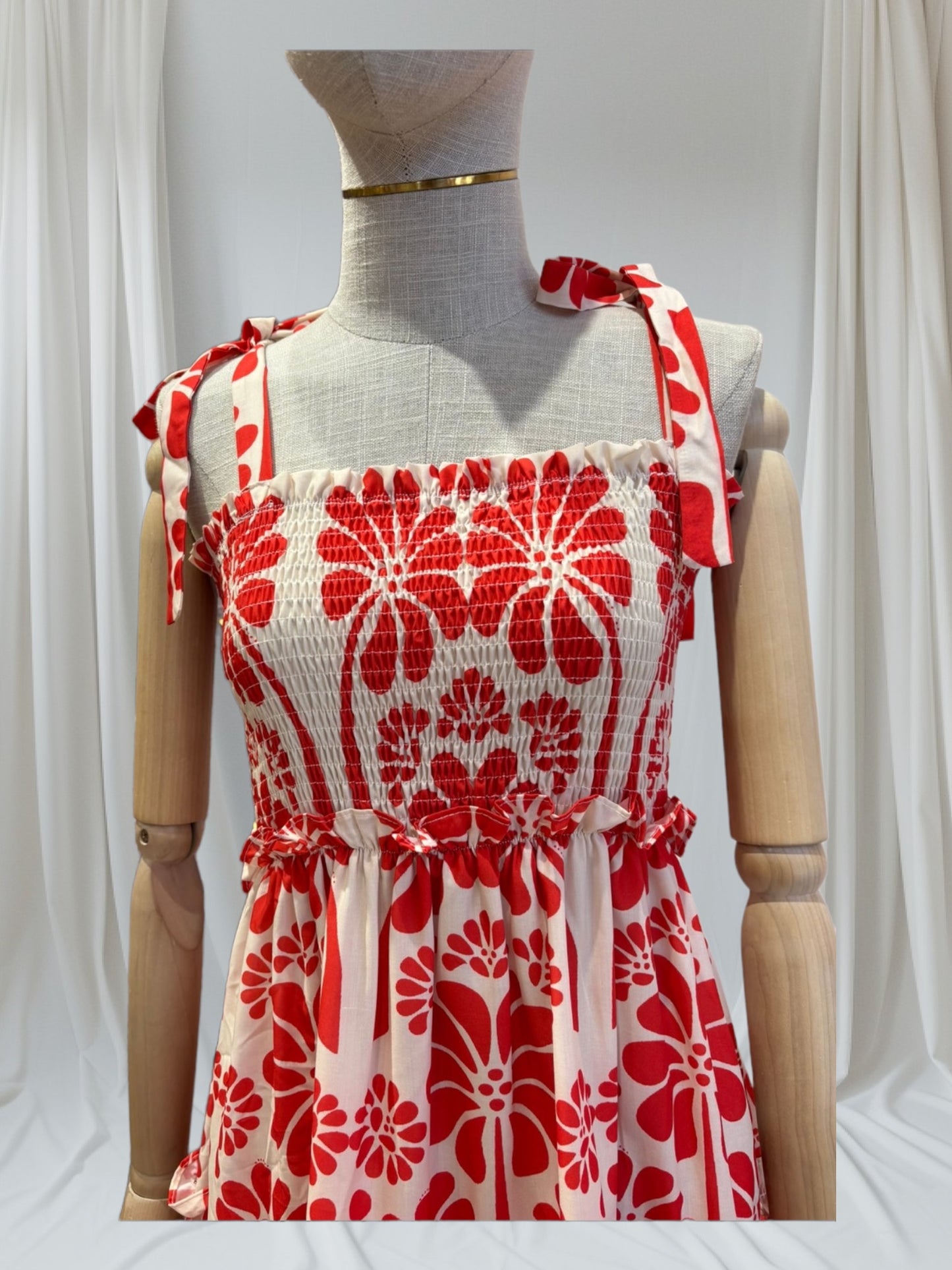 Vestido volantes rojo