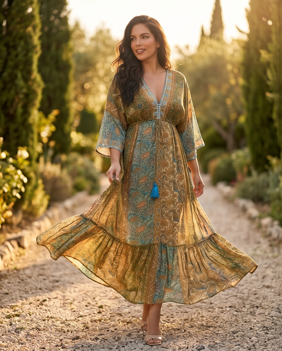 Vestido largo cachemir