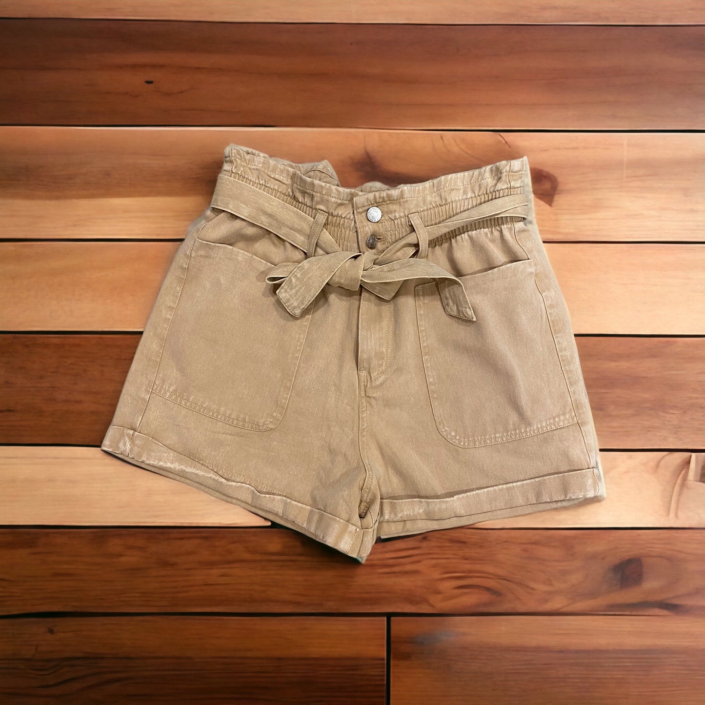 Short denim baggy cinturón