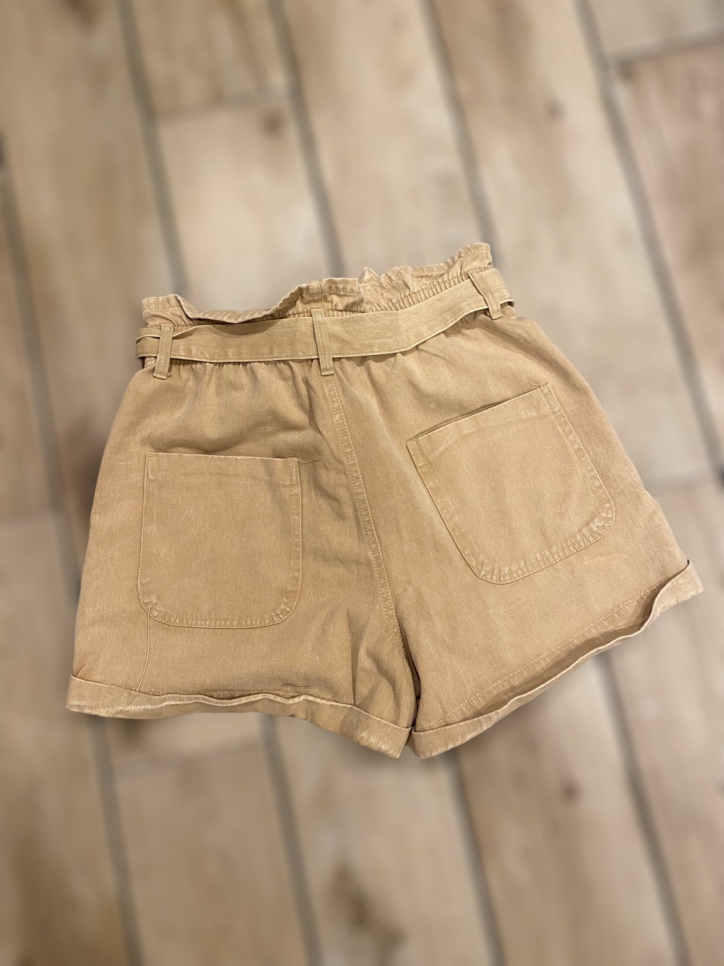 Short denim baggy cinturón