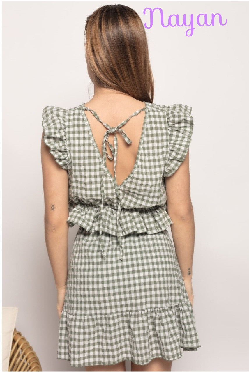 Conjunto cuadro vichy verde
