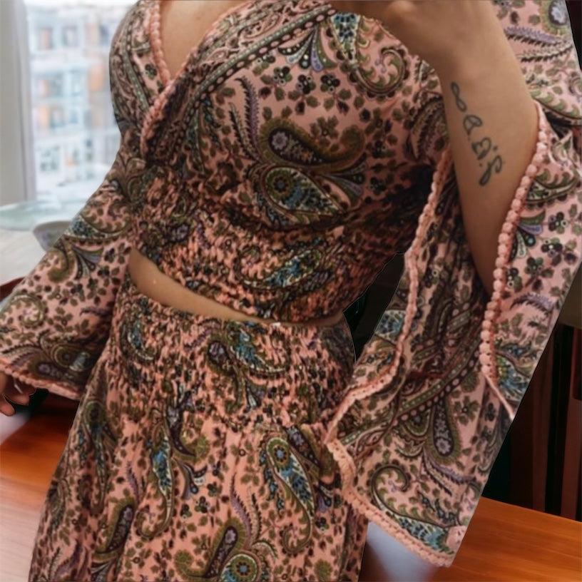 Conjunto top y falda pantalón