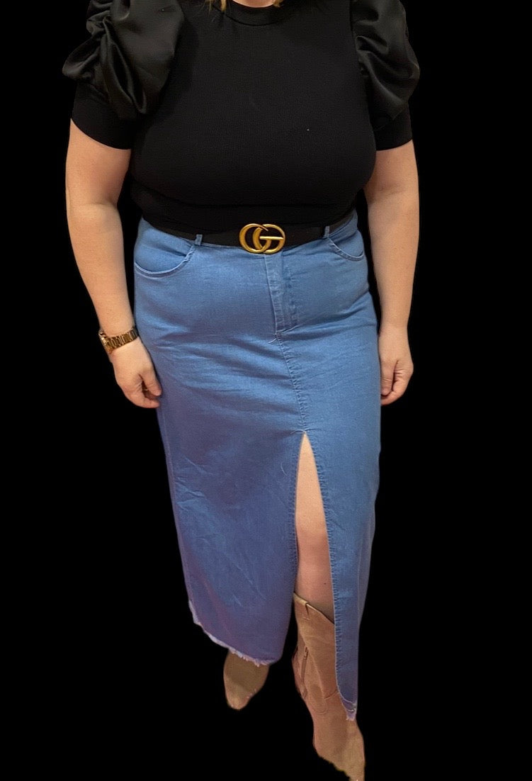 Falda vaquera midi