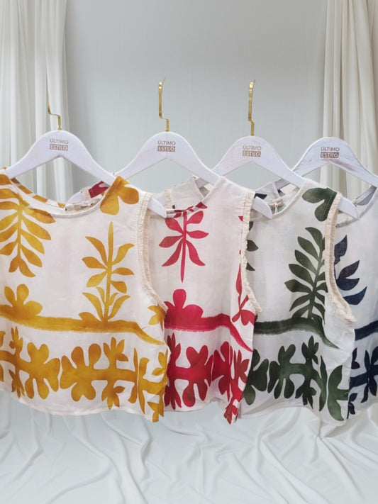 Camiseta chaleco hojas