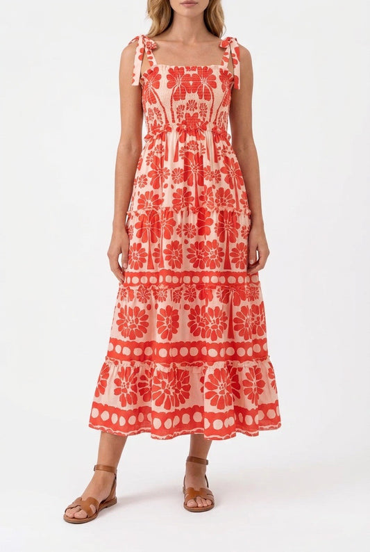 Vestido volantes rojo