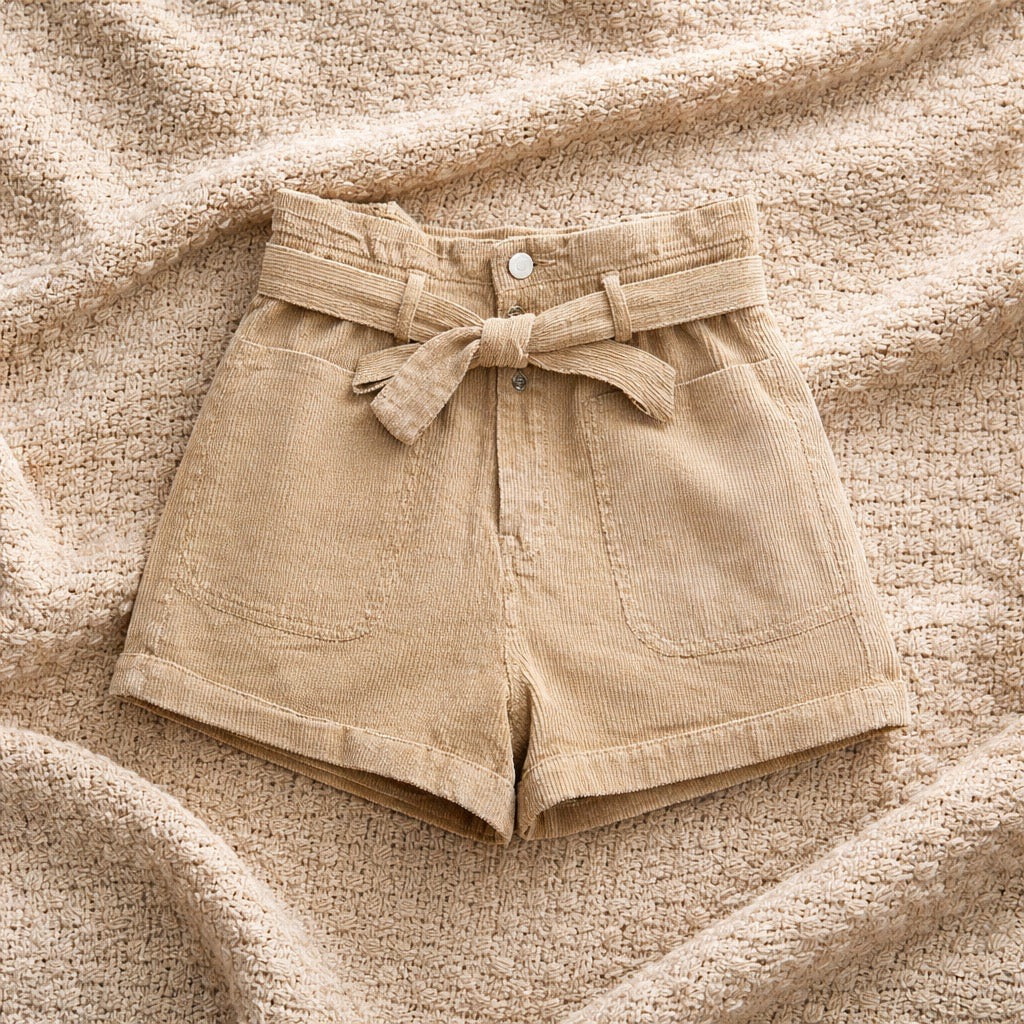 Short denim baggy cinturón