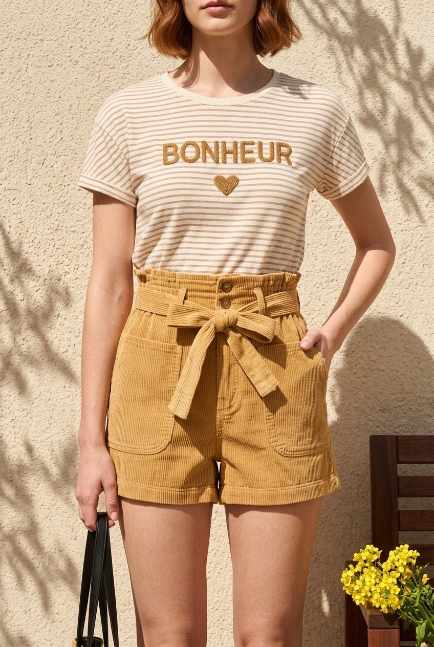 Short denim baggy cinturón