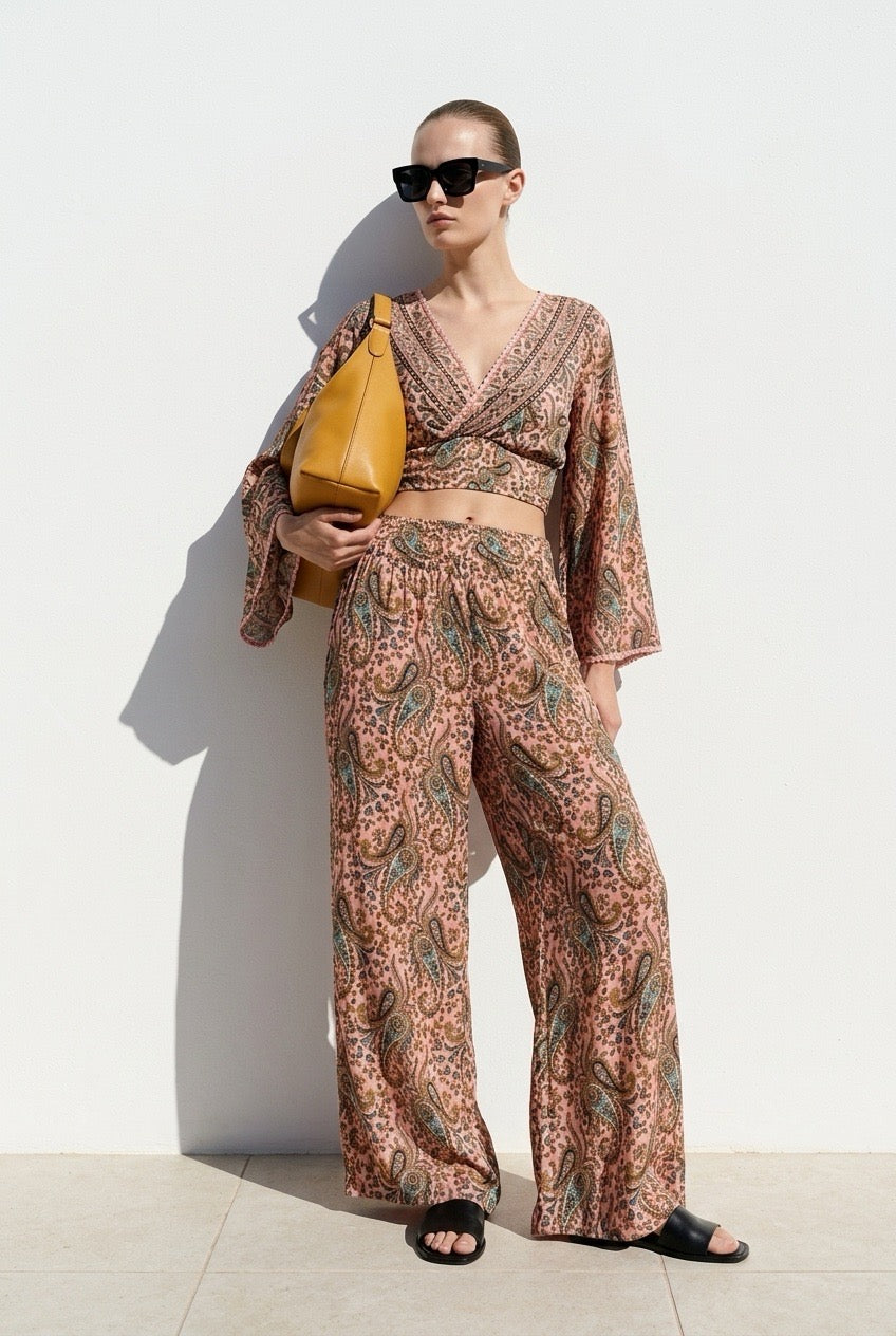 Conjunto top y falda pantalón