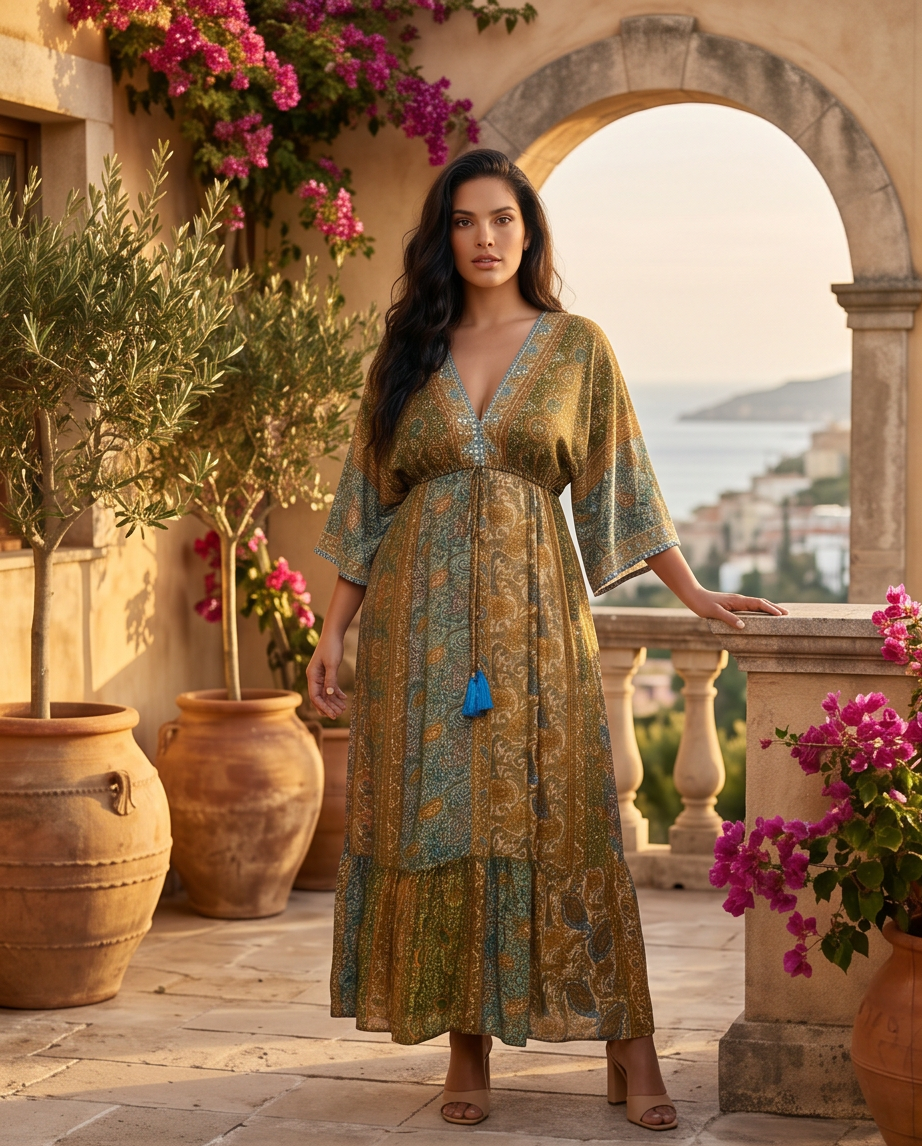 Vestido largo cachemir