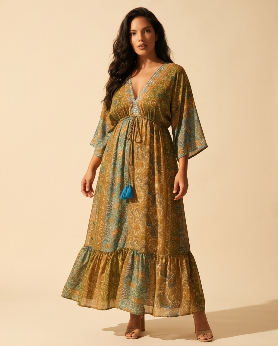 Vestido largo cachemir