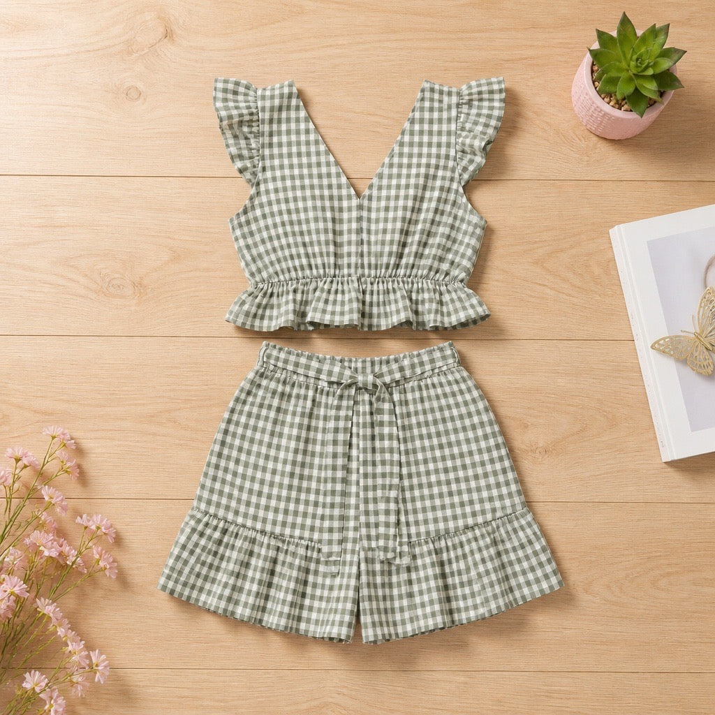 Conjunto cuadro vichy verde