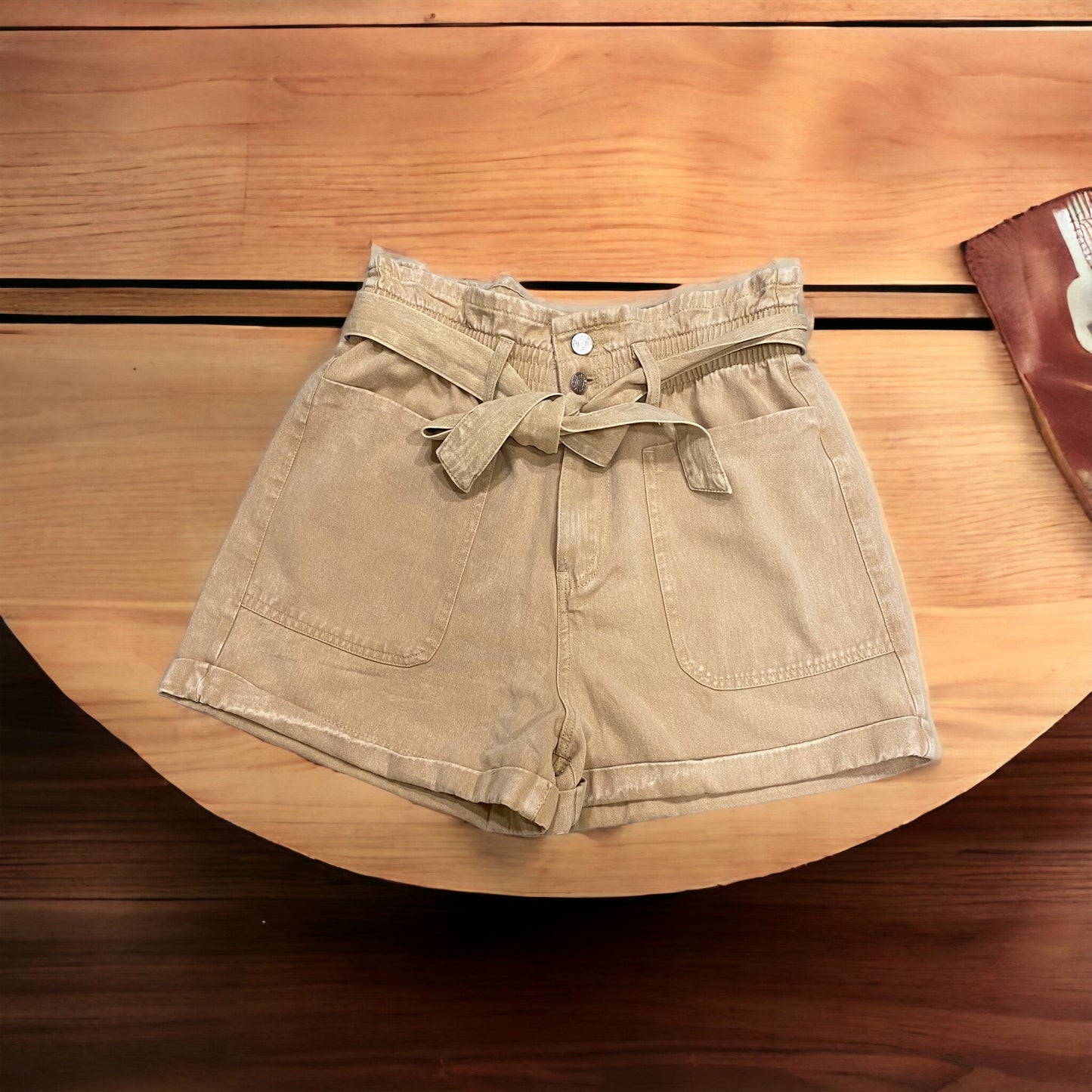 Short denim baggy cinturón