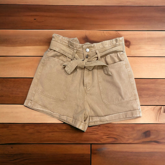 Short denim baggy cinturón