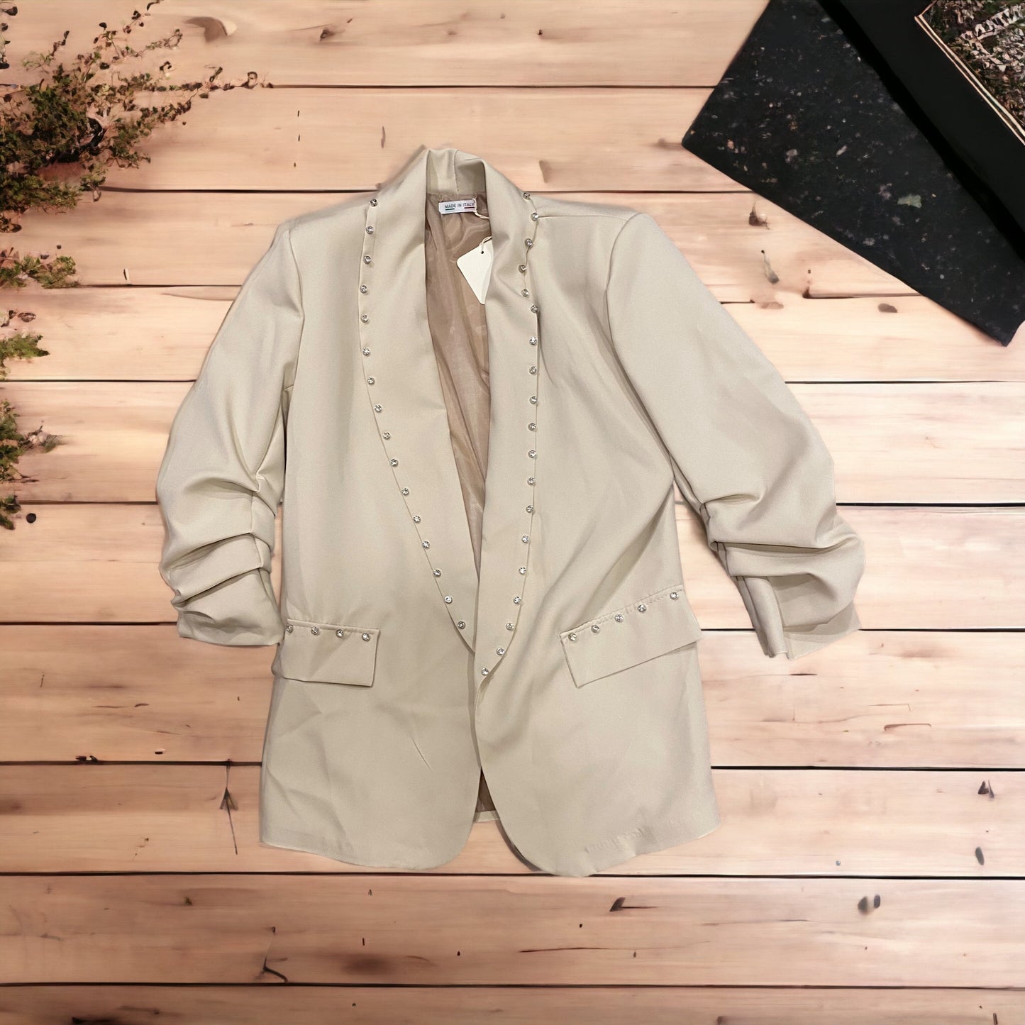 Blazer abierta brillantes