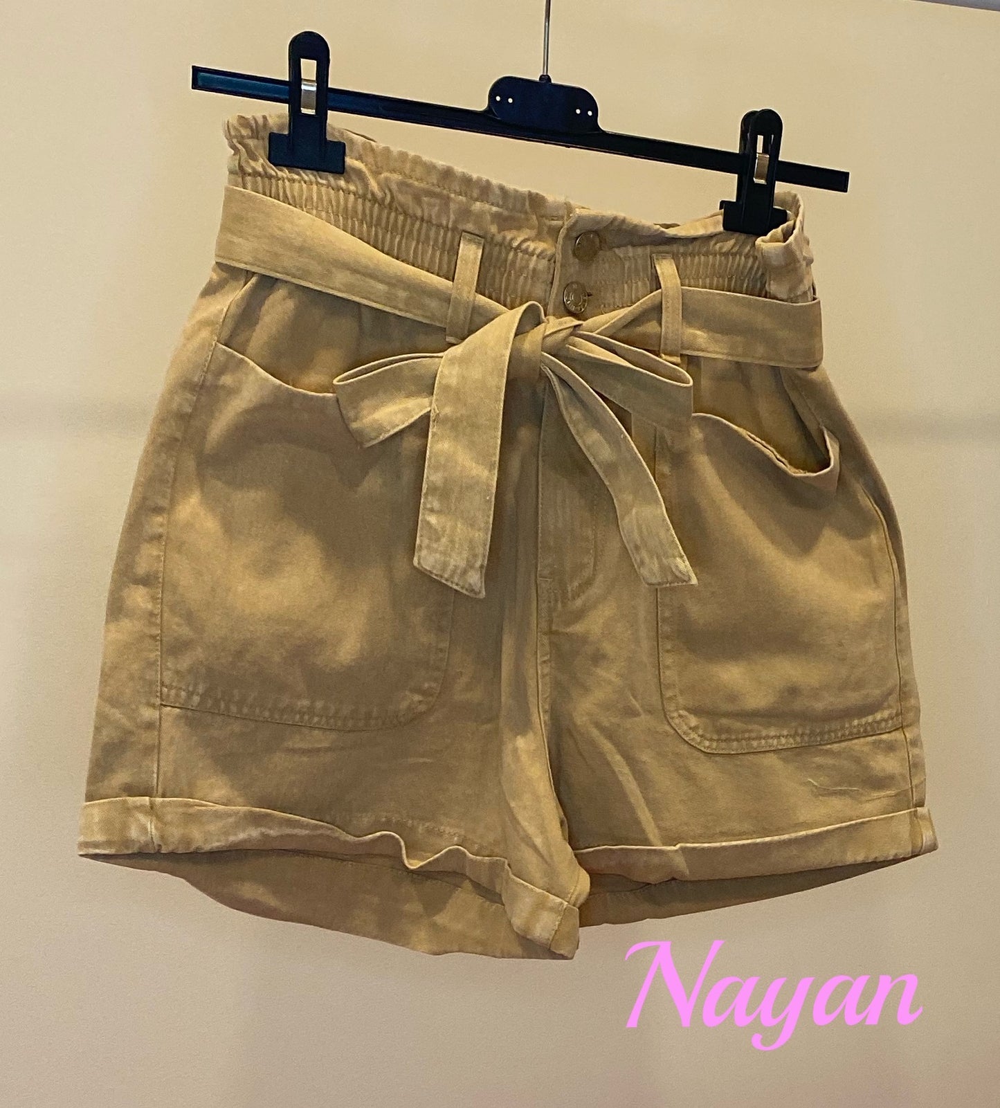 Short denim baggy cinturón