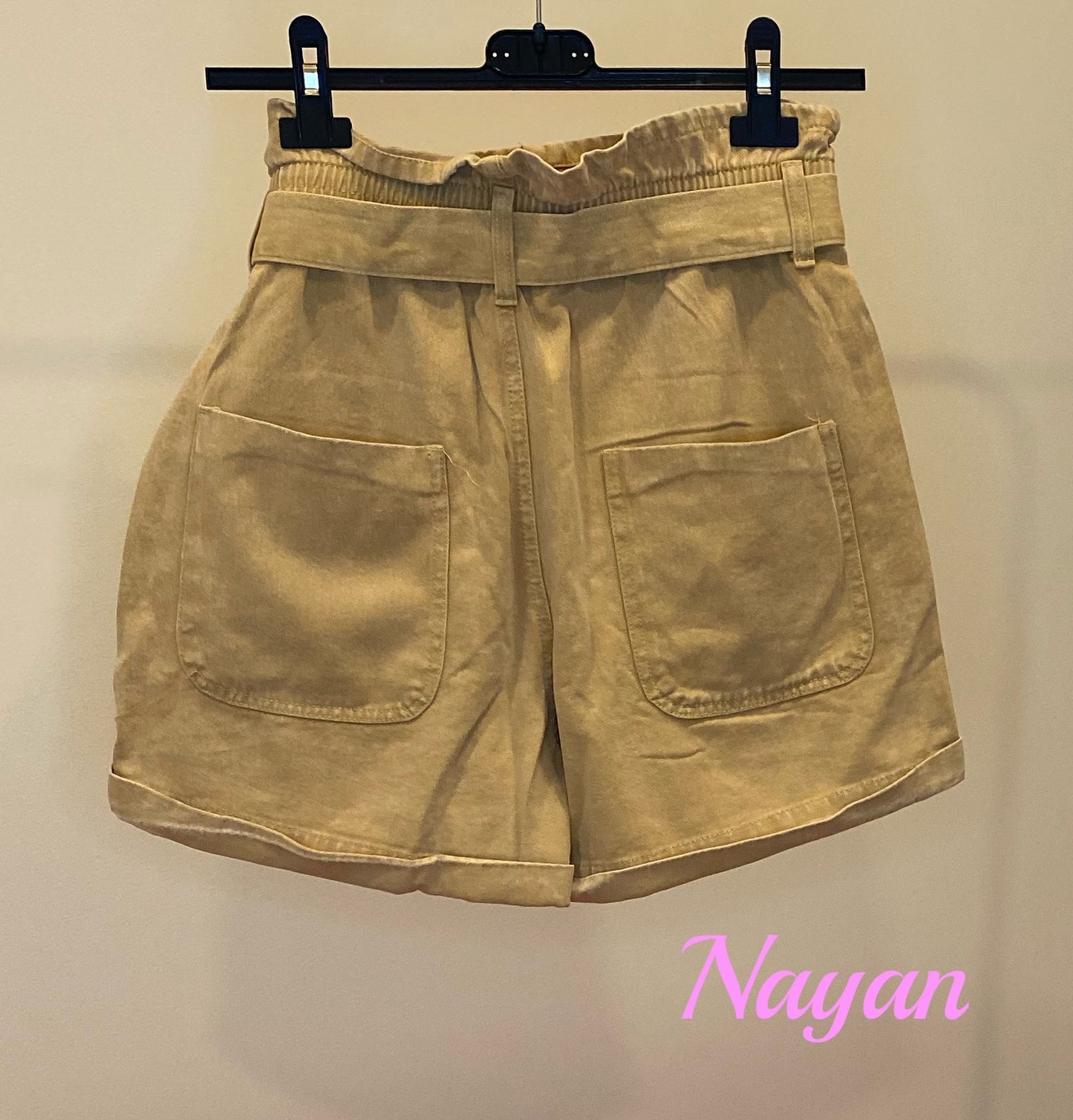 Short denim baggy cinturón