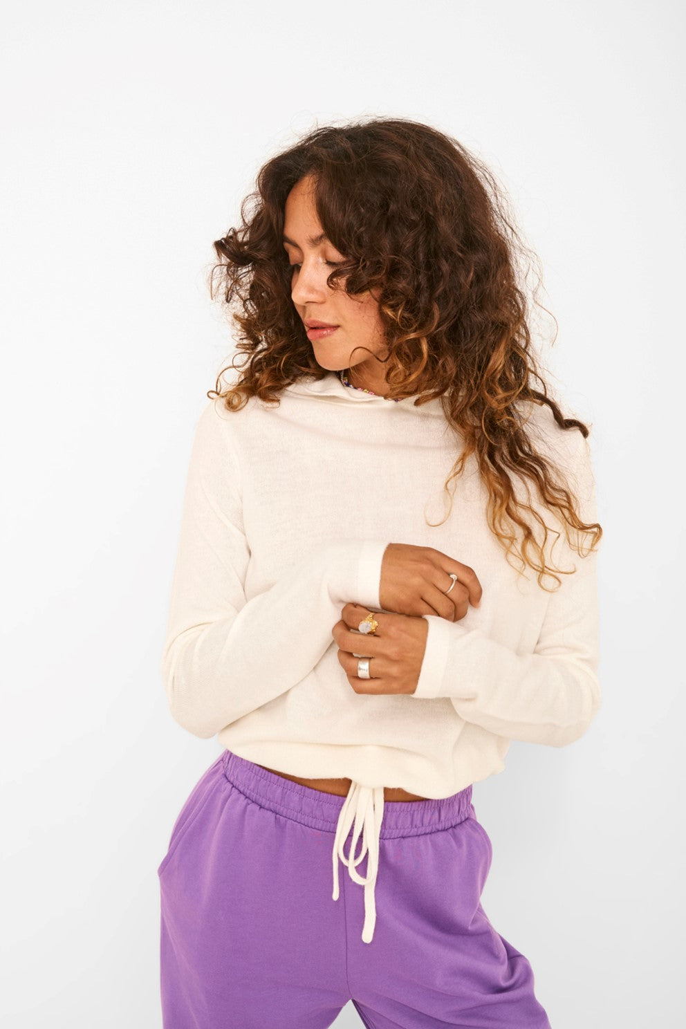 Sudadera blanca de punto
